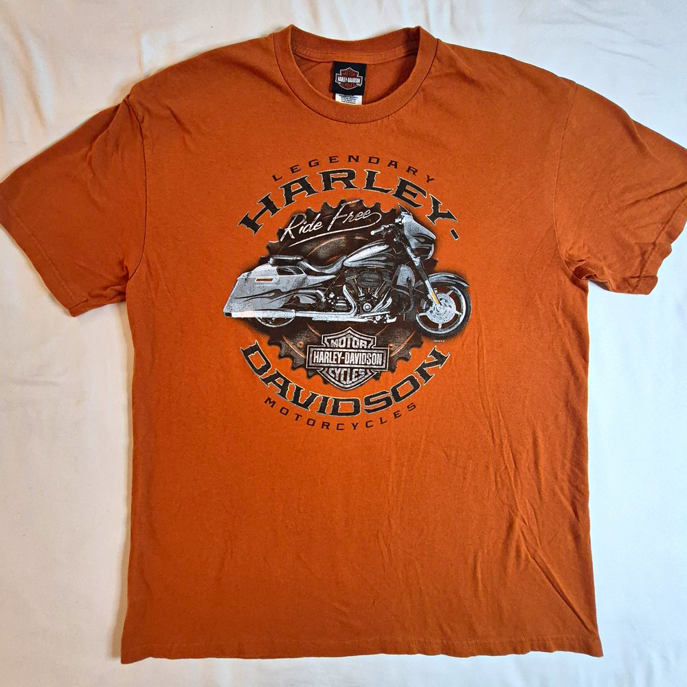 Harley Davidson Tee Black Hills Rapid City SD Ride Free Legendary Burnt Orange